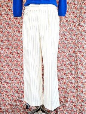 Vintage 1980s Hickey Freeman Union Made Pinstripe Pleated Trousers 30" Waist